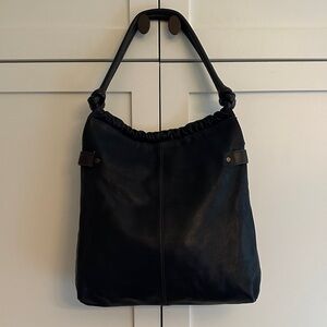 ALFANI -two tone leather bucket shoulder bag